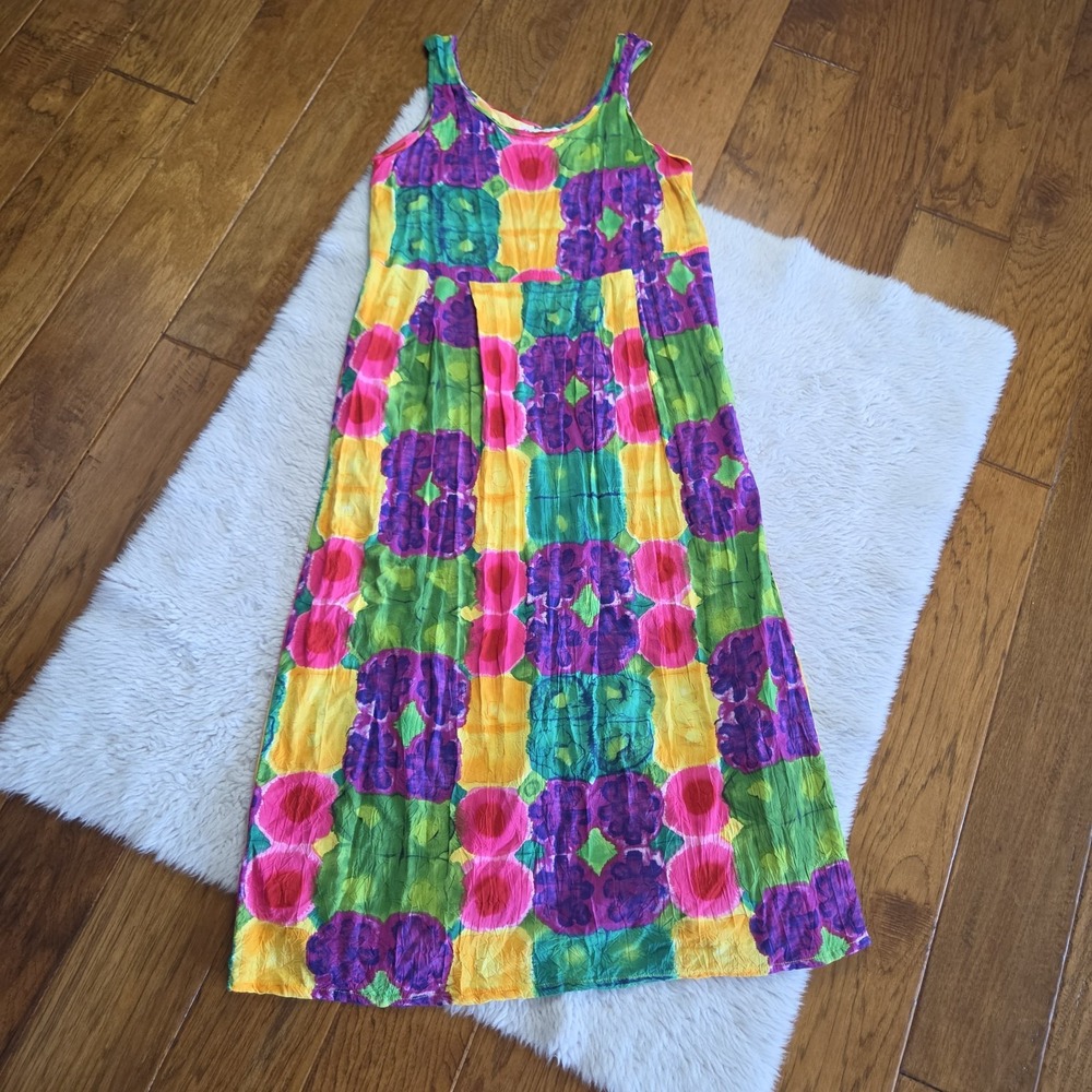 Jam's World Sleeveless Dress Women's Medium Hawaiian Kaleidoscope Vintage 90s